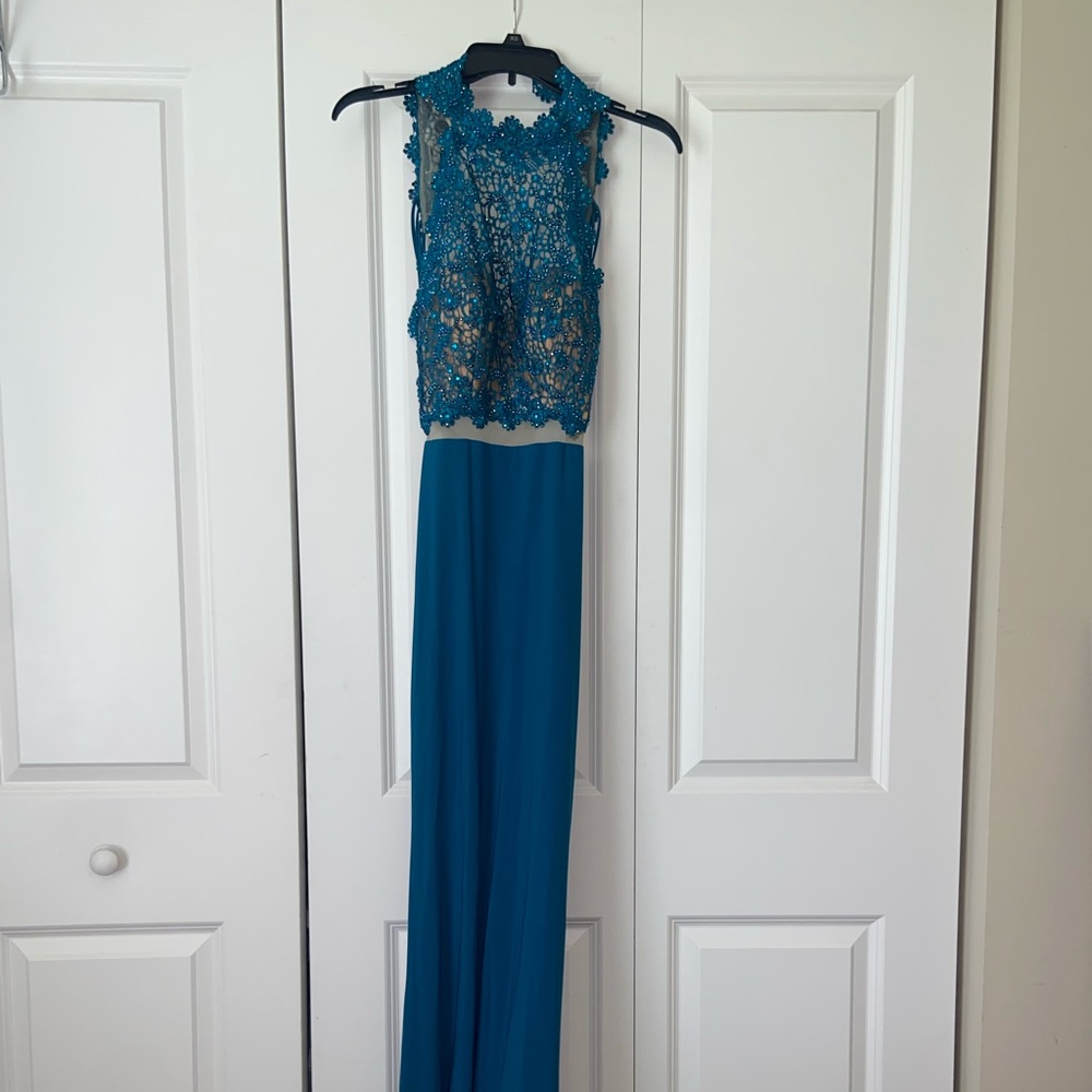 Teal prom dress